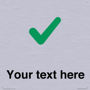 Custom plain background, green tick sign